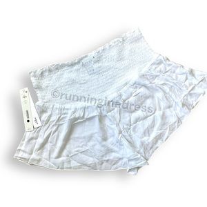 NWT Aqua White Smocked Beach Cover-up Shorts In White Size Large